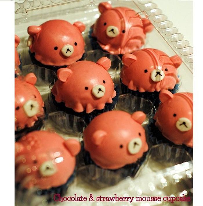 mini bear cupcakes