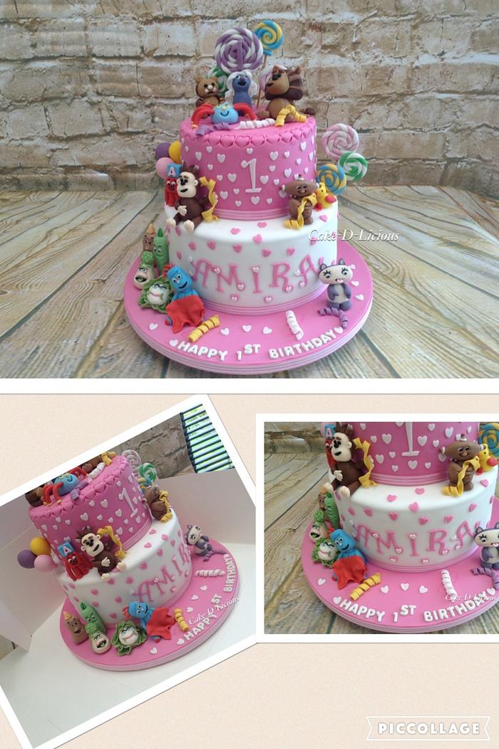 1st Birthday CBeebies character girly cake