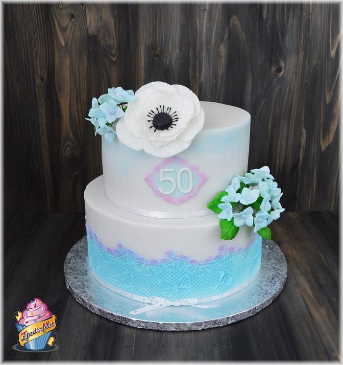 Birthday flower cake