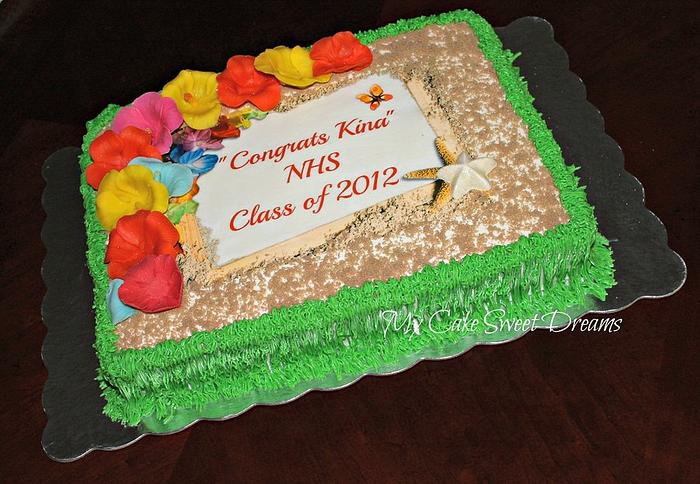 Graduation Luau Cake