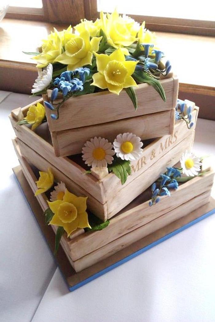 Spring Flowers Wedding Cake