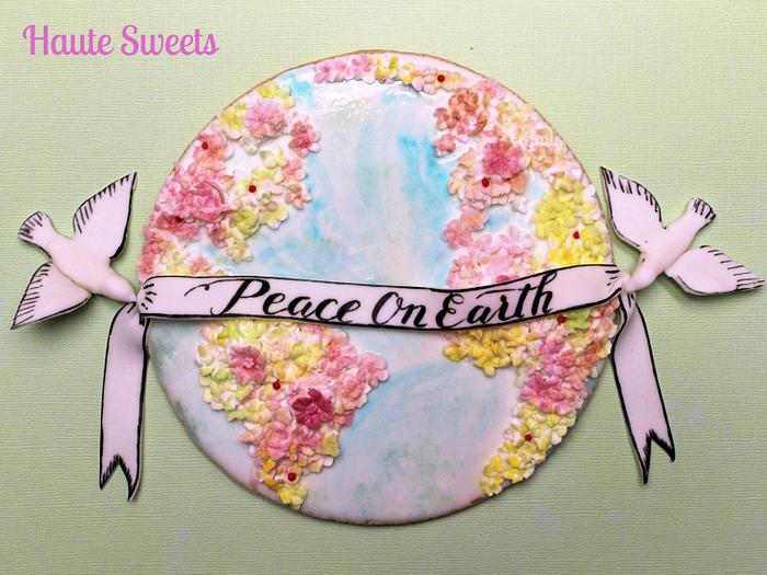 Piece on Earth cookie for Cakes Against Violence