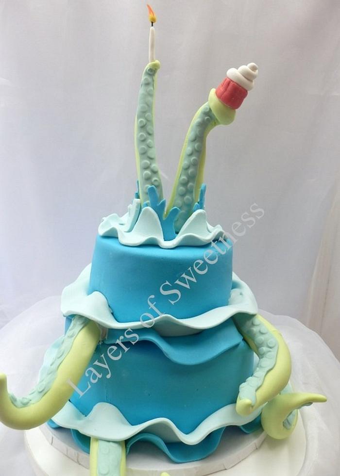Octopus theme cake