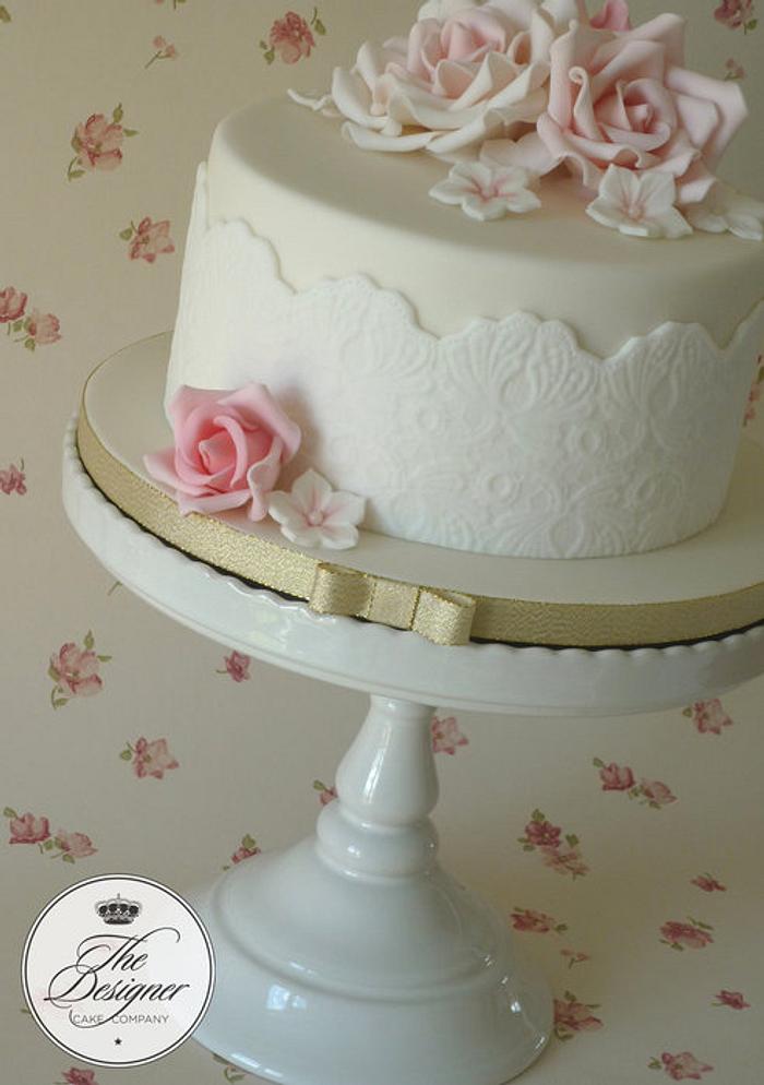 Silver wedding anniversary cake