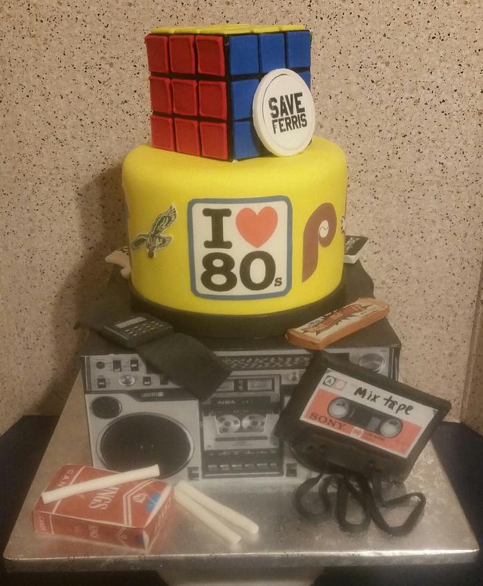 80's Themed Birthday Cake