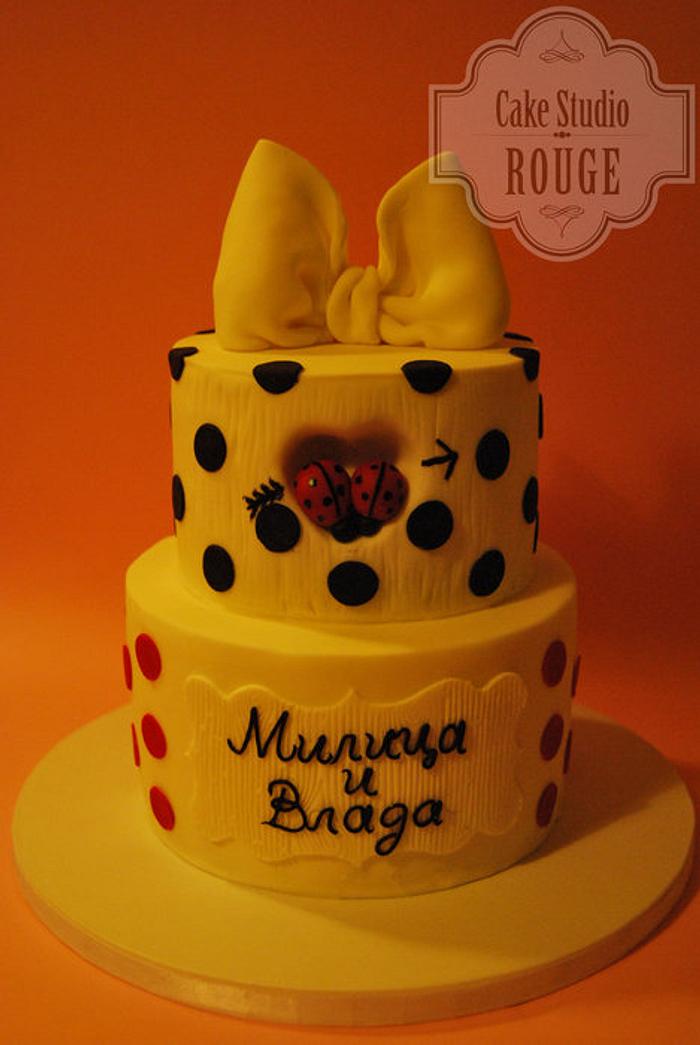 Ladybug wedding cake