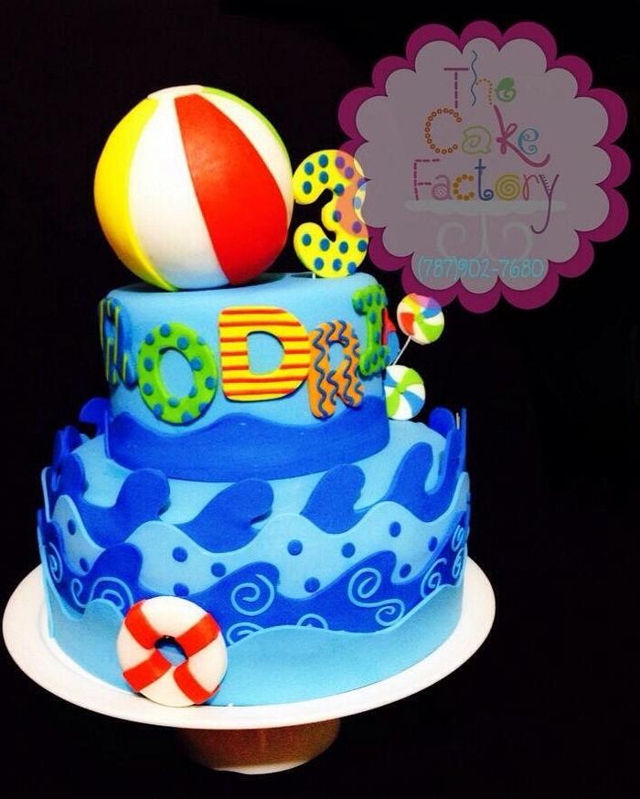 Pool Birthday Cakes 