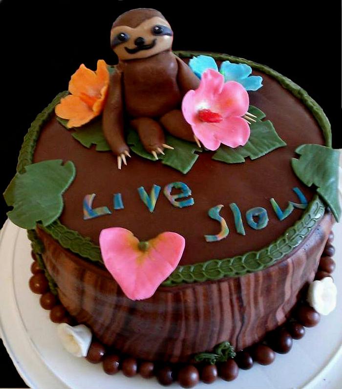 Live slow sloth cake
