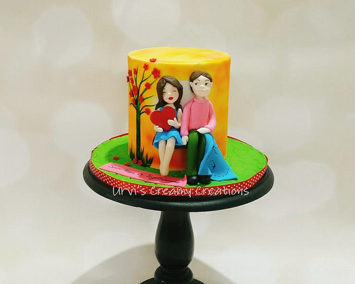 Cute Penguins Anniversary Cake - Cake O Clock - Best Customize Designer  Cakes Lahore