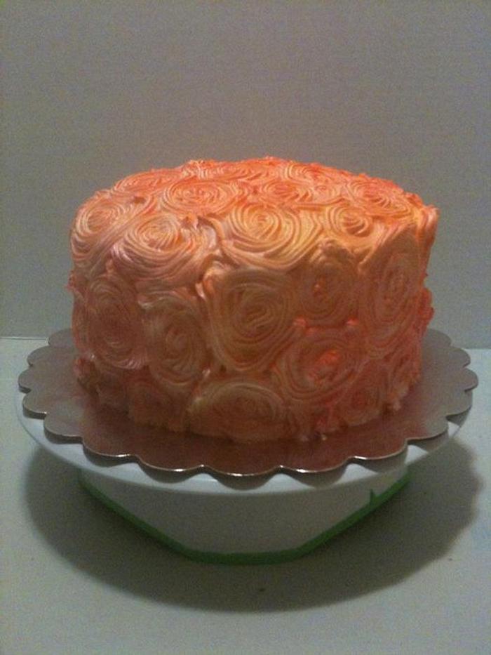 airbrushed rosette cake
