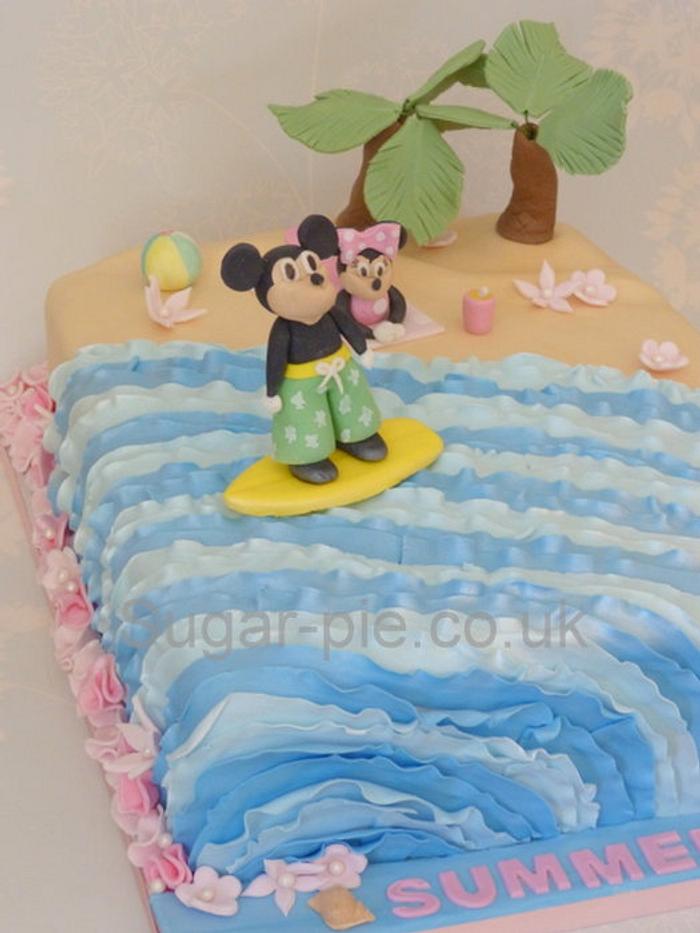 Minnie & Mickey Surf cake