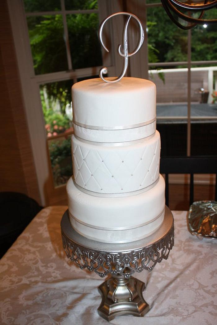 Three tiered wedding cake