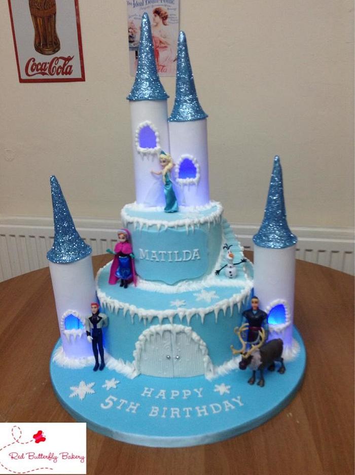 Frozen light up cake with cupcakes