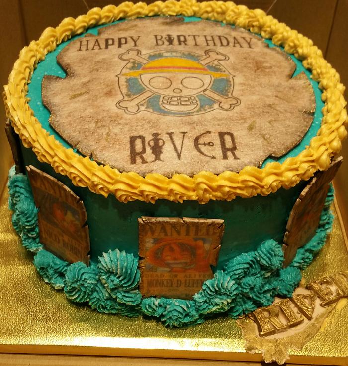 Anime "One Piece Pirates" birthday cake