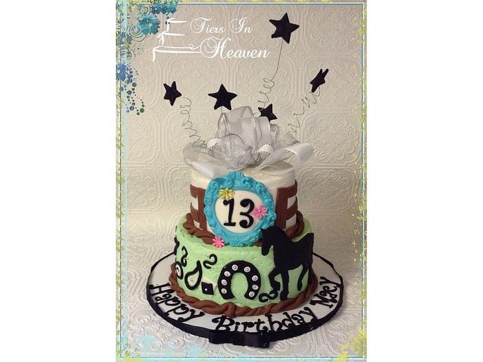 Horse cowgirl birthday cake