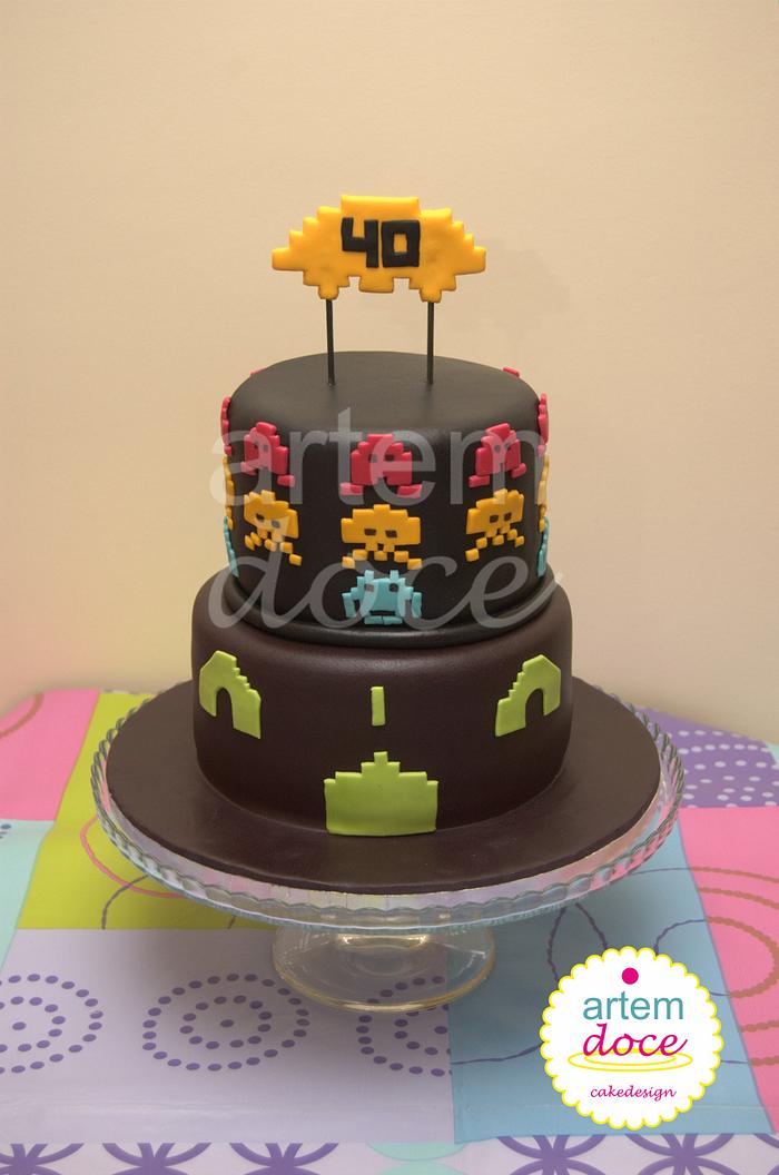 Space Invaders Cake