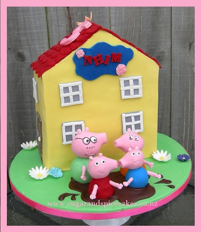 Peppa Pig House Cake ~