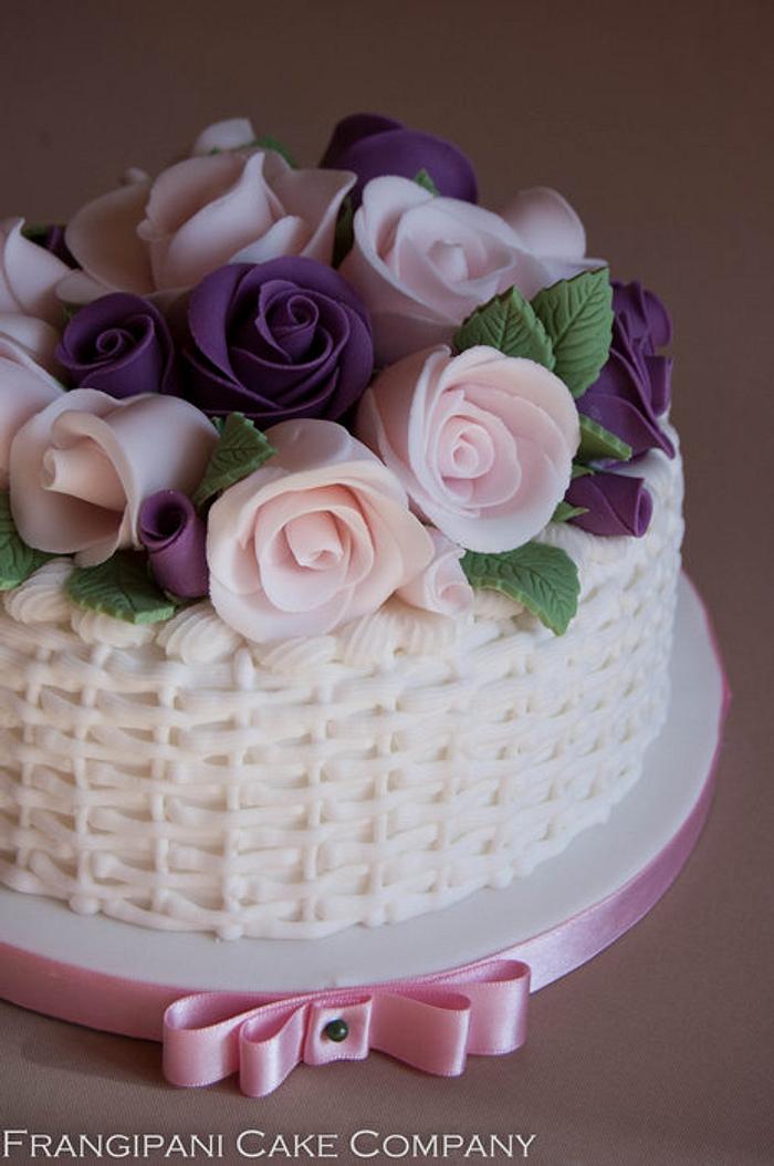 Rose Basket Fruit Cake