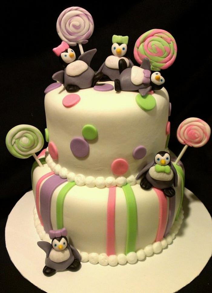 Sweet Penguin Birthday Cake!