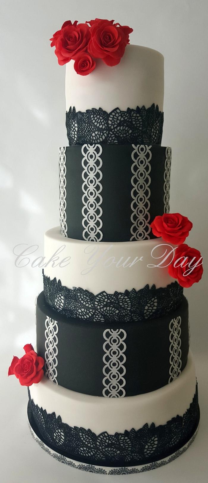Black&White Wedding Cake