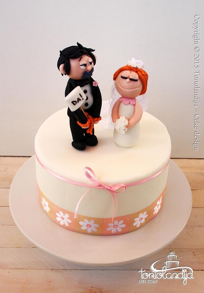 Bride and groom cake