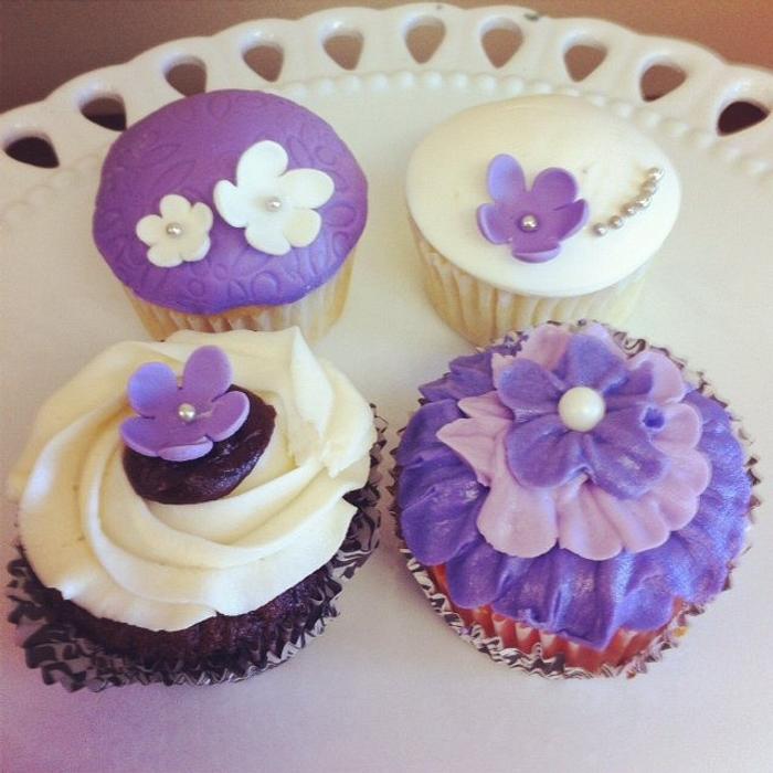 Purple Rehearsal Dinner Cupcakes