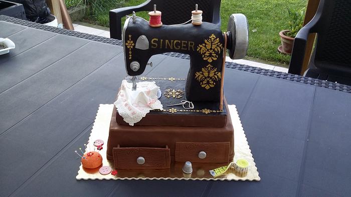 Singer machine cake
