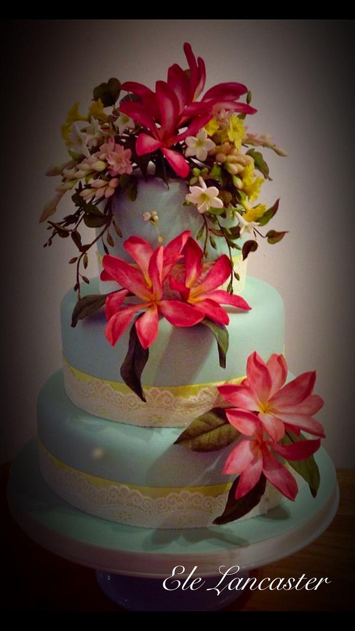 Flowers birthday cake 