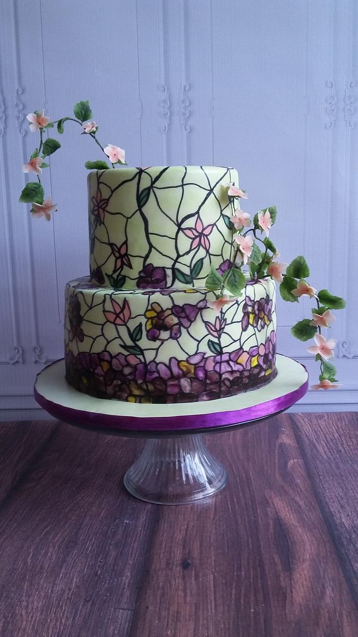 My first stained glass cake