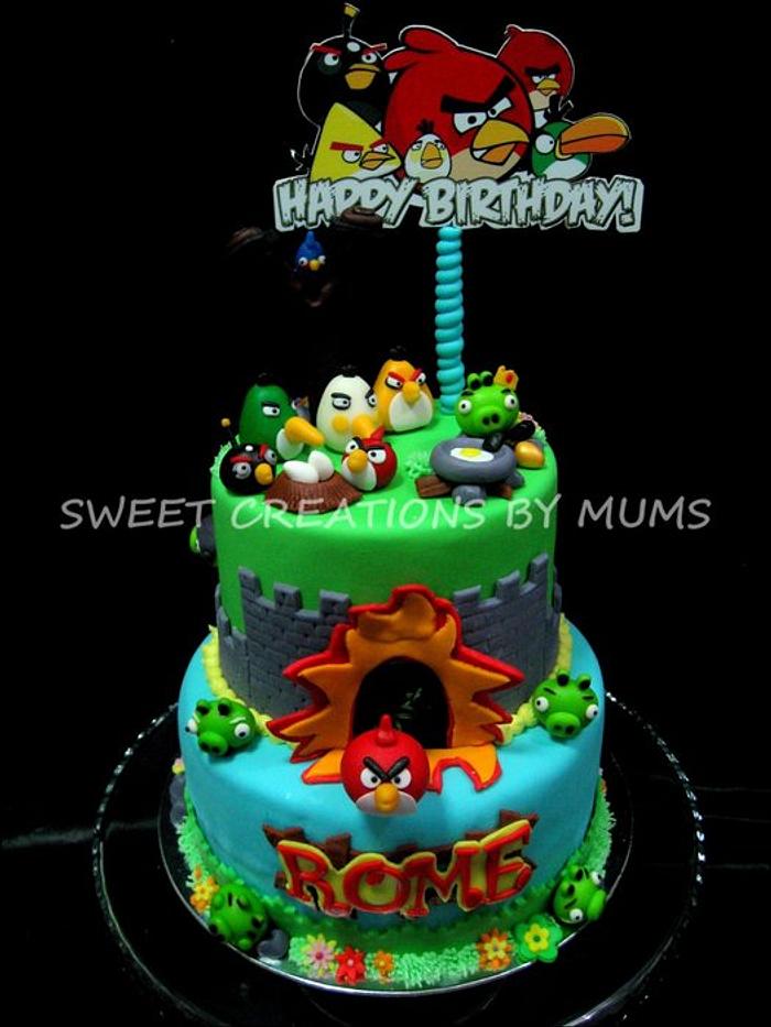 Angry Birds Theme Cake 