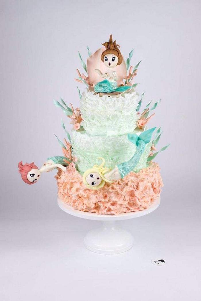 Vintage Mermaid Cake 