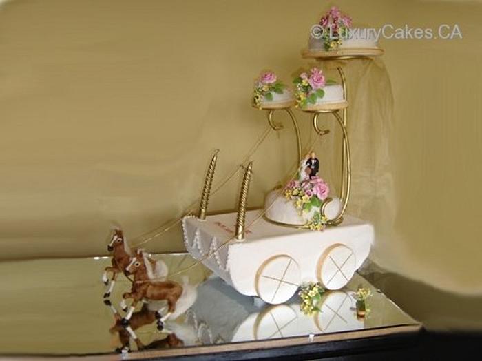Chariot wedding cake