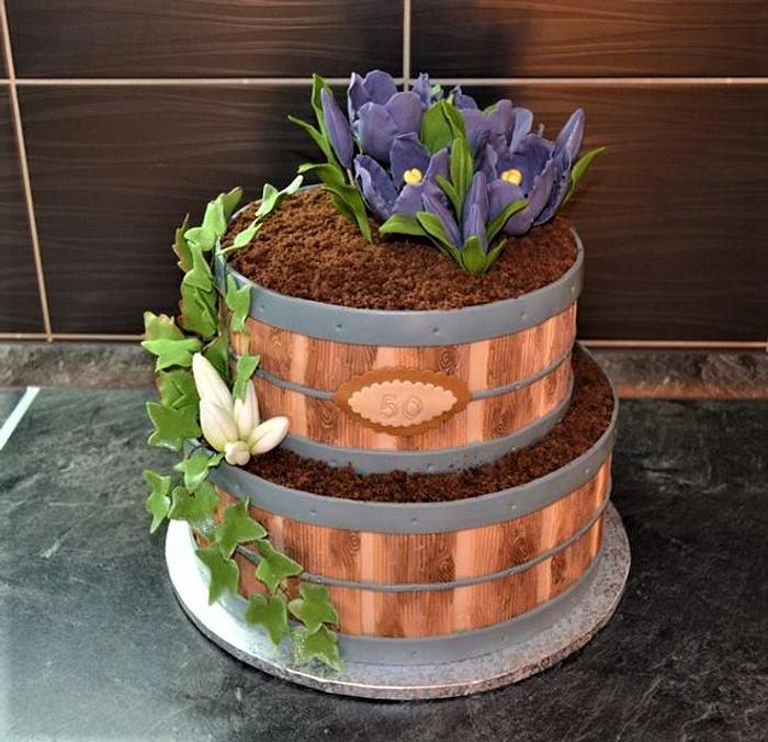 flowerpots cake