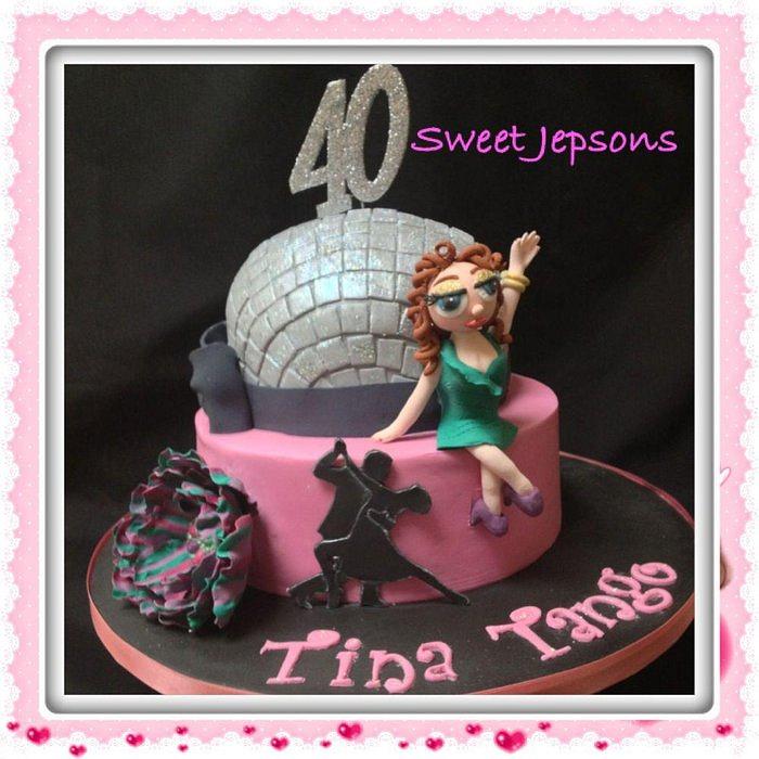 Fun & Fabulous, disco themed 40th Birthday cake