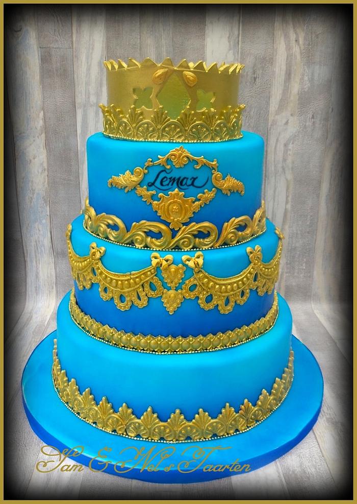 Blue gold cake