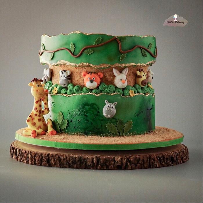 Safari falut line cake