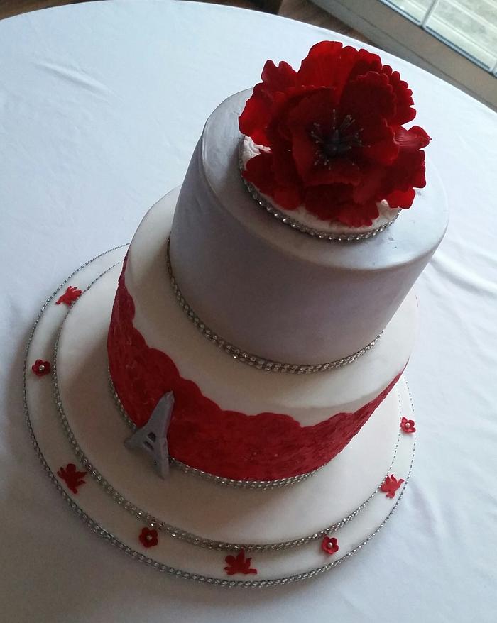Valentines wedding cake 