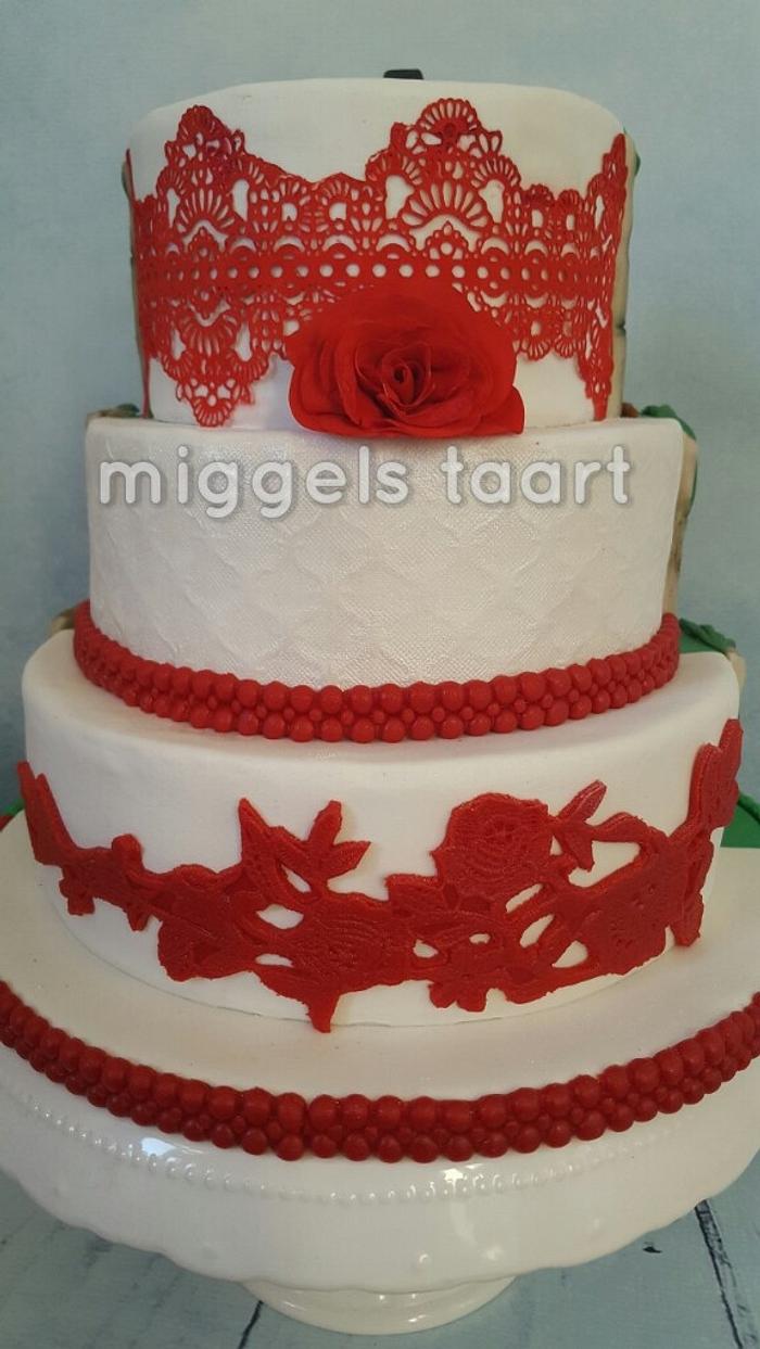 two sided wedding cake
