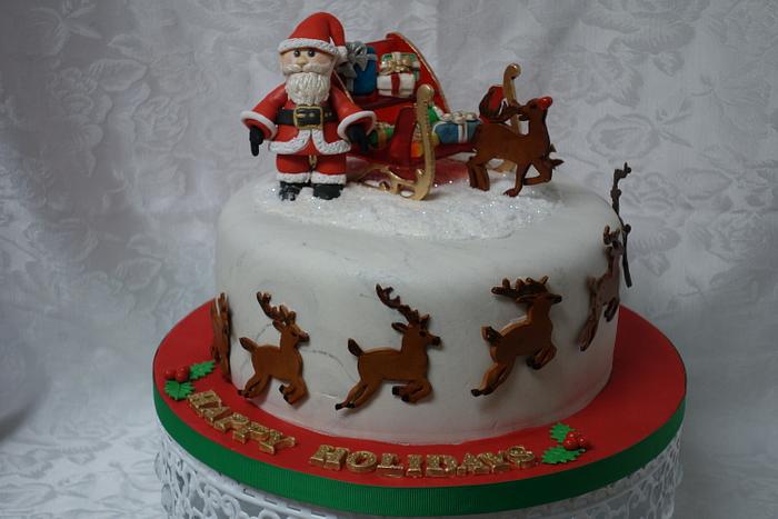 Christmas cake with Santa