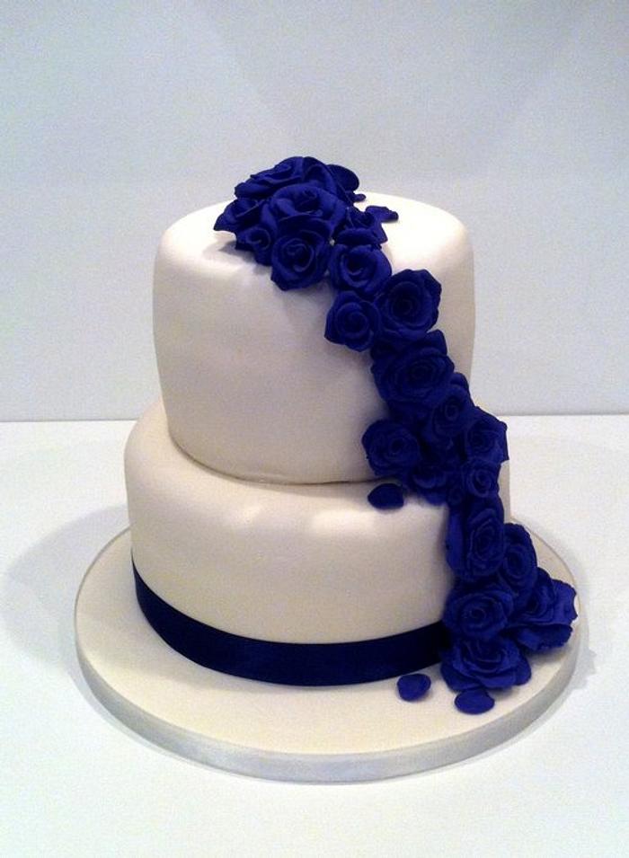 Rose Cascade Wedding Cake