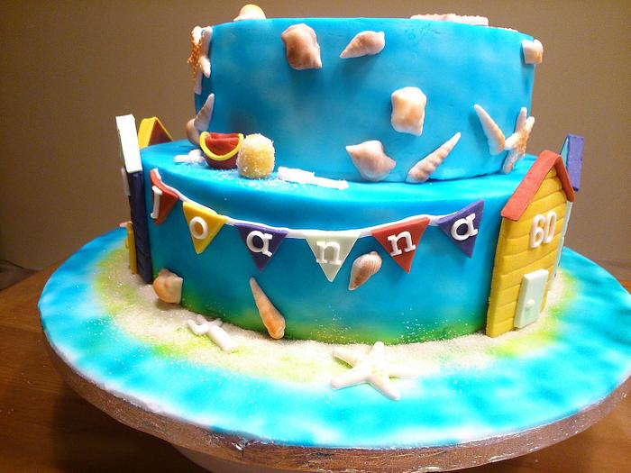 A 60th Birthday Beach Cake