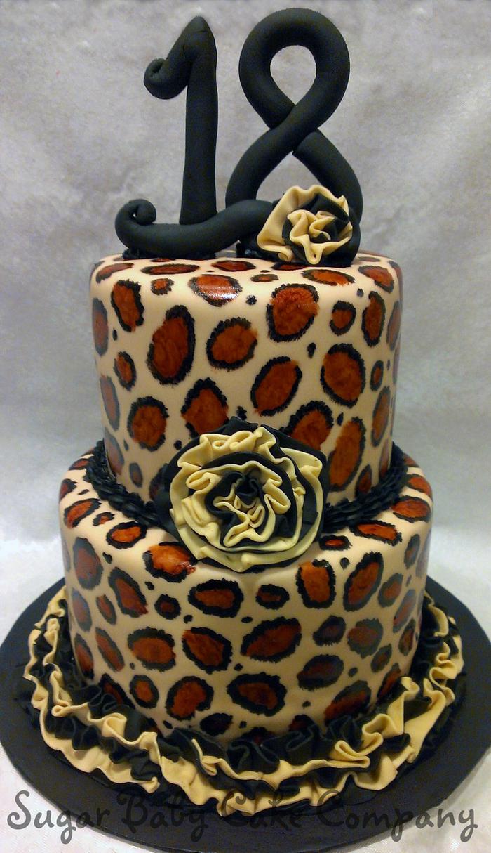Ruffled Leopard Print Cake