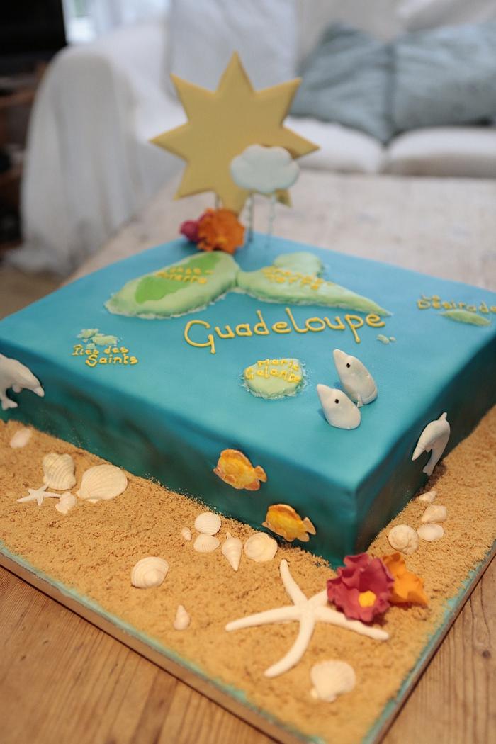 Guadeloupe bon voyage cake
