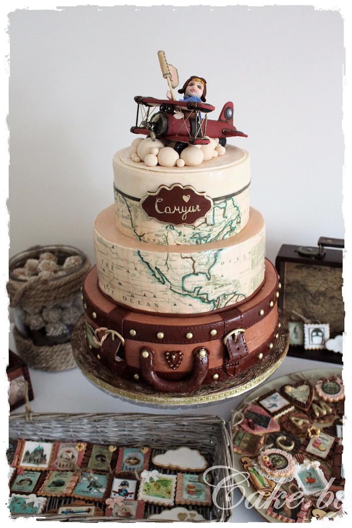 Vintage airplane cake