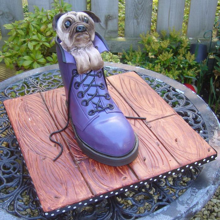 Pug in a Dr Martens boot