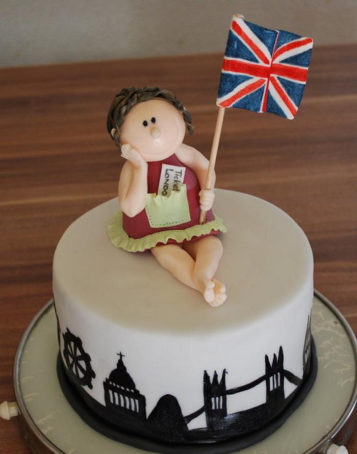 Custom Fondant Topped Celebration Cake - The London Vegan Bakery