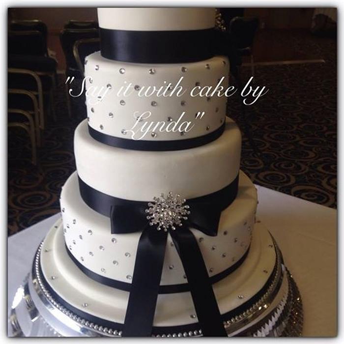 4 Tier diamond Wedding Cake