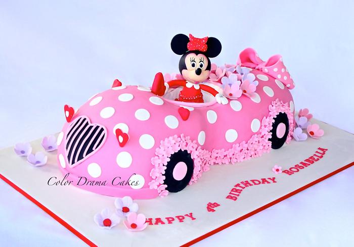 Minnie Mouse themed pink cake 