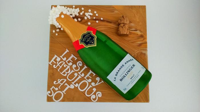 Bollinger Champagne Bottle Cake 