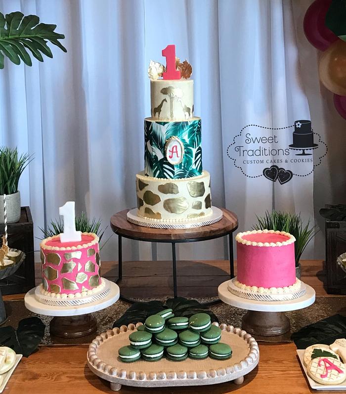 Safari Glam First Birthday - Decorated Cake by Sweet - CakesDecor